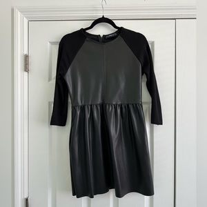 Zara Knit Faux Leather Dress